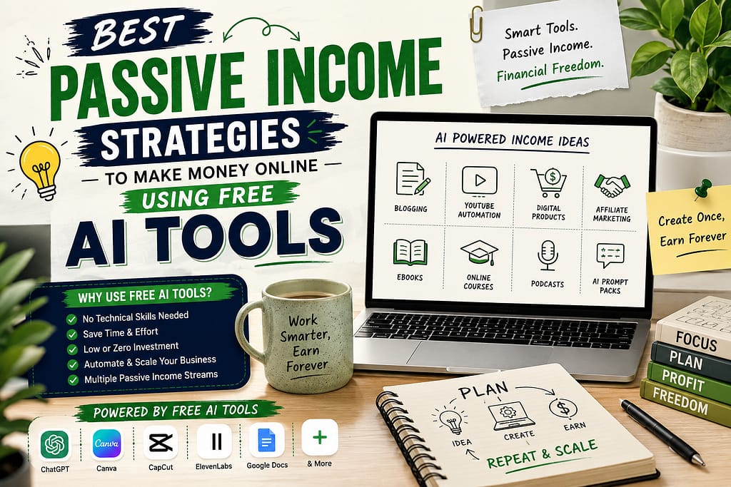 Best Passive Income Strategies to Make Money Online Using Free AI Tools