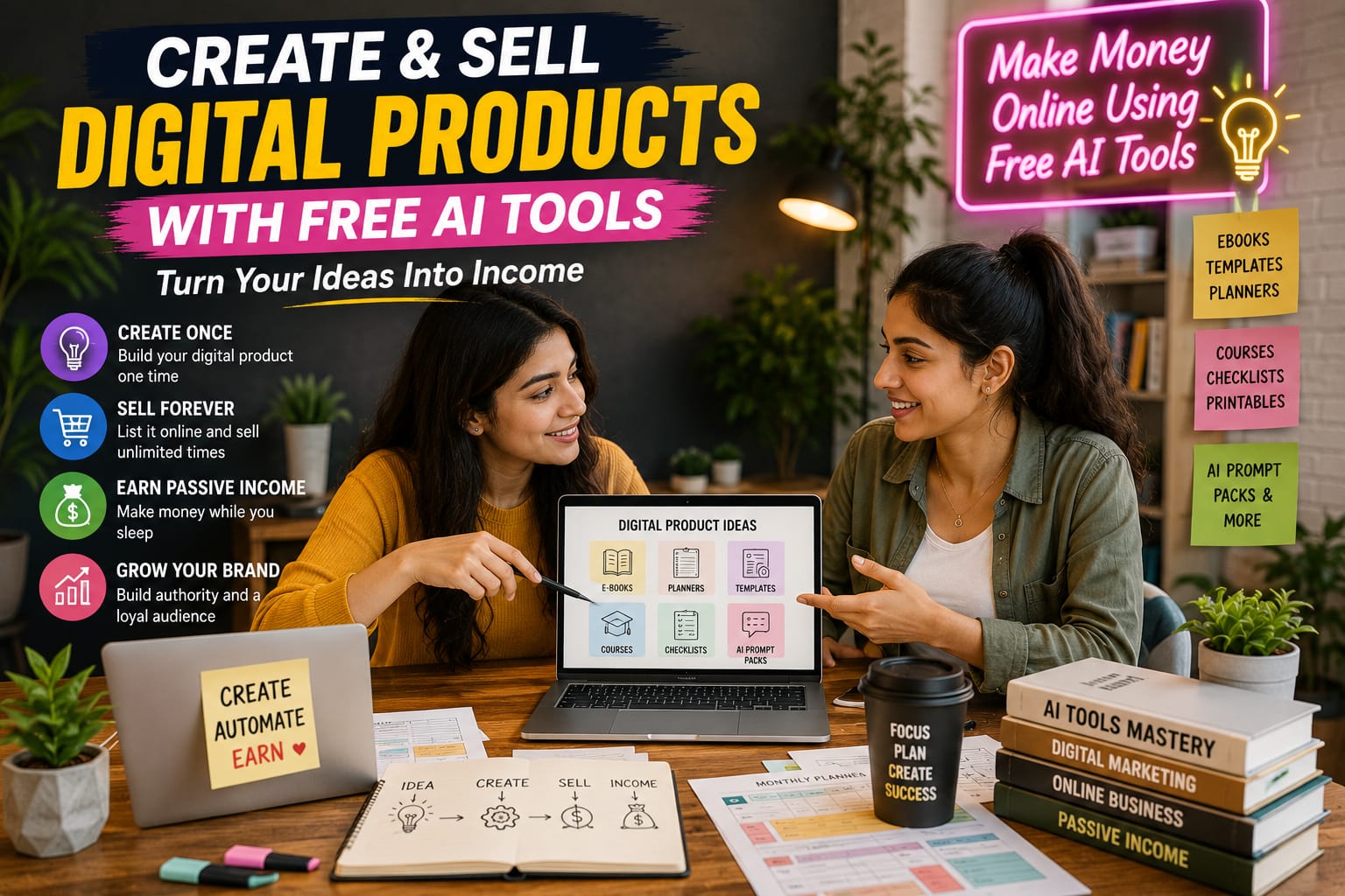 How to Create and Sell Digital Products with Free AI Tools